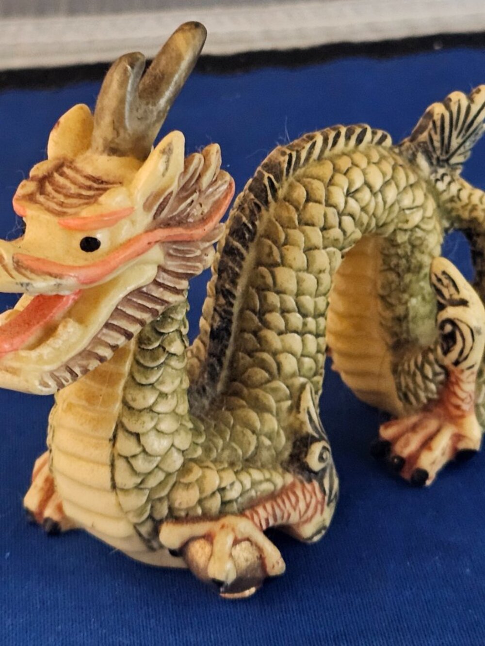 Vintage Chinese One Horned Dragon Mid-Century Figurine
